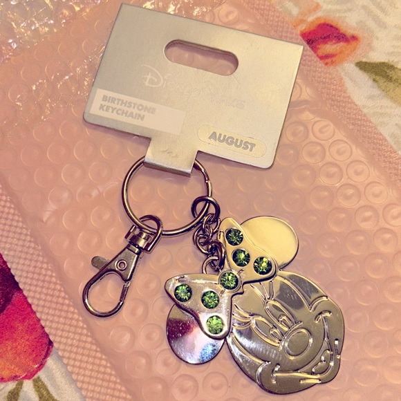 Disney Other - Disney Minnie Birthstone Keychain (PeridotAugust)